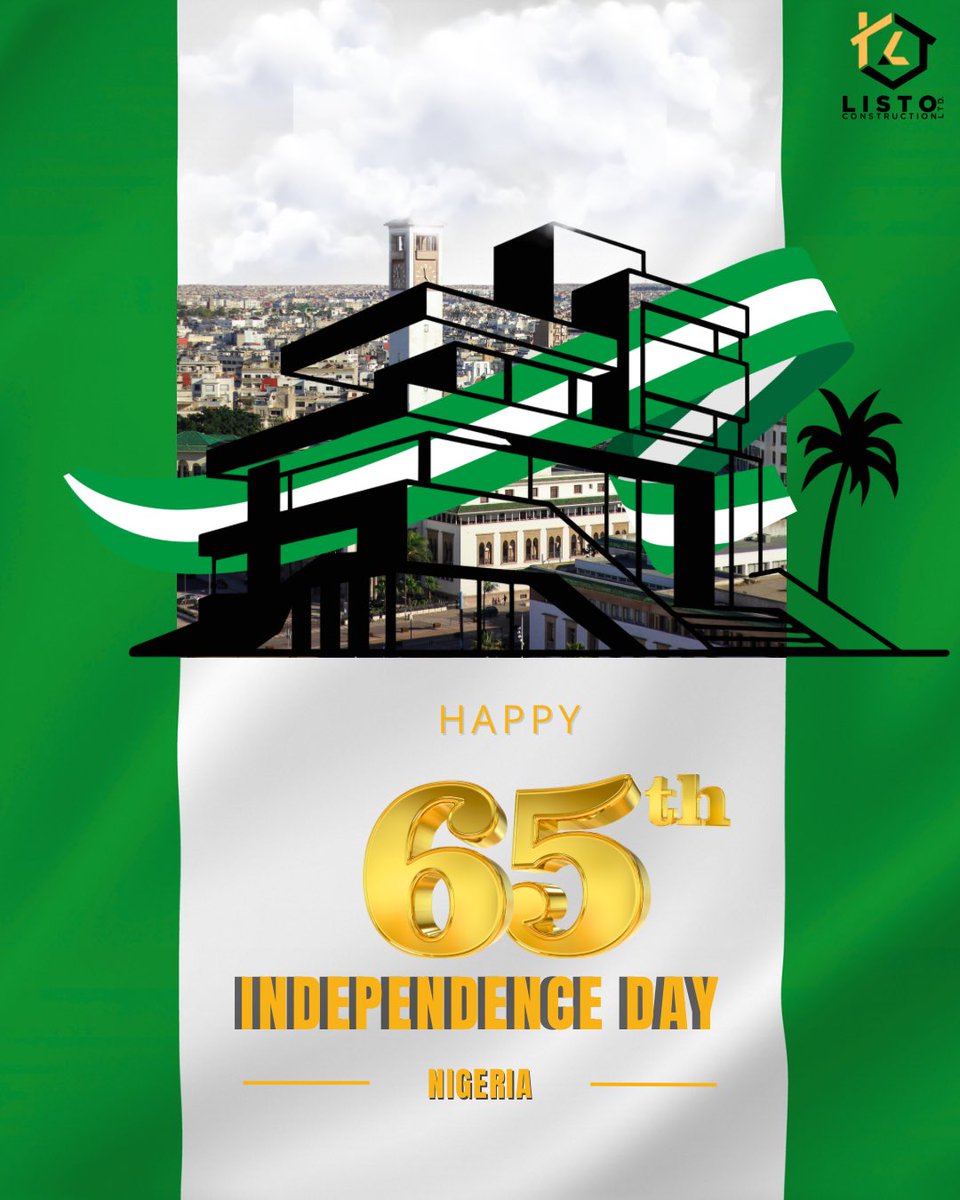 LtdListo36837's tweet photo. 🇳🇬 Happy Independence Day, Nigeria!
At Listo Construction, we’re proud to build a stronger nation one brick, one beam, one bold project at a time.
Here’s to progress, unity, and the spirit of true independence.
#ListoConstruction #NigeriaAt65  #independenceday2025 #October1st https://t.co/gsCIw0U8kp