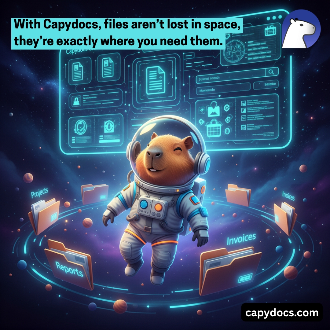 capydocs's tweet image. 🌌 Lost in a galaxy of messy files?
With Capydocs as your command center, every document orbits exactly where it belongs.
No more chaos. Just calm, organized productivity.
👉 Explore your productivity universe today: capydocs.com
#Capydocs #capybara