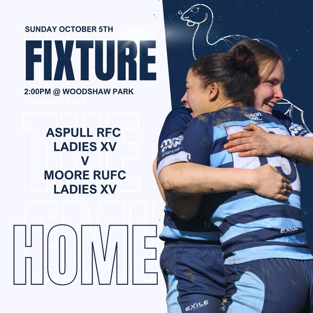 Aspullrfc's tweet image. 🏉 Fixture Announcement
This Sunday, October 5th, Aspull RFC Ladies XV take on Moore RUFC Ladies XV at Woodshaw Park.
📍 Kick-off: 2:00 PM
📣 Home game for Aspull RFC
Come down and support the team—let’s make it a great afternoon of rugby.
#AspullRFC #LadiesRugby #RugbyFixture