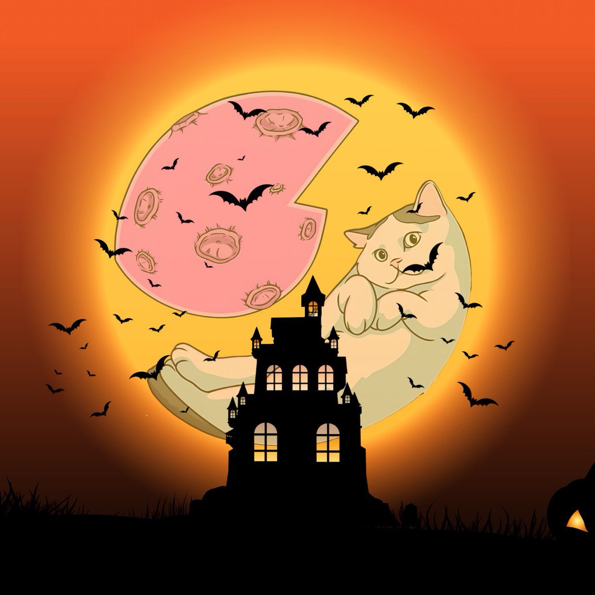mooncatonmoon's tweet image. Its spooky szn 🎃🐱