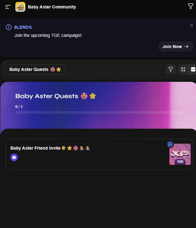 It’s time to shine! 🚀 Zealy Contest is LIVE – win whitelist spots + cash prizes!
🎁 Rewards:
🥇1–4: Whitelist Spot
🥈5: $50
🥉6–10: $10 each
Ends before presale – fair chance for all! Climb the board &amp; secure rewards!
 zealy.io/cw/babyasterco…