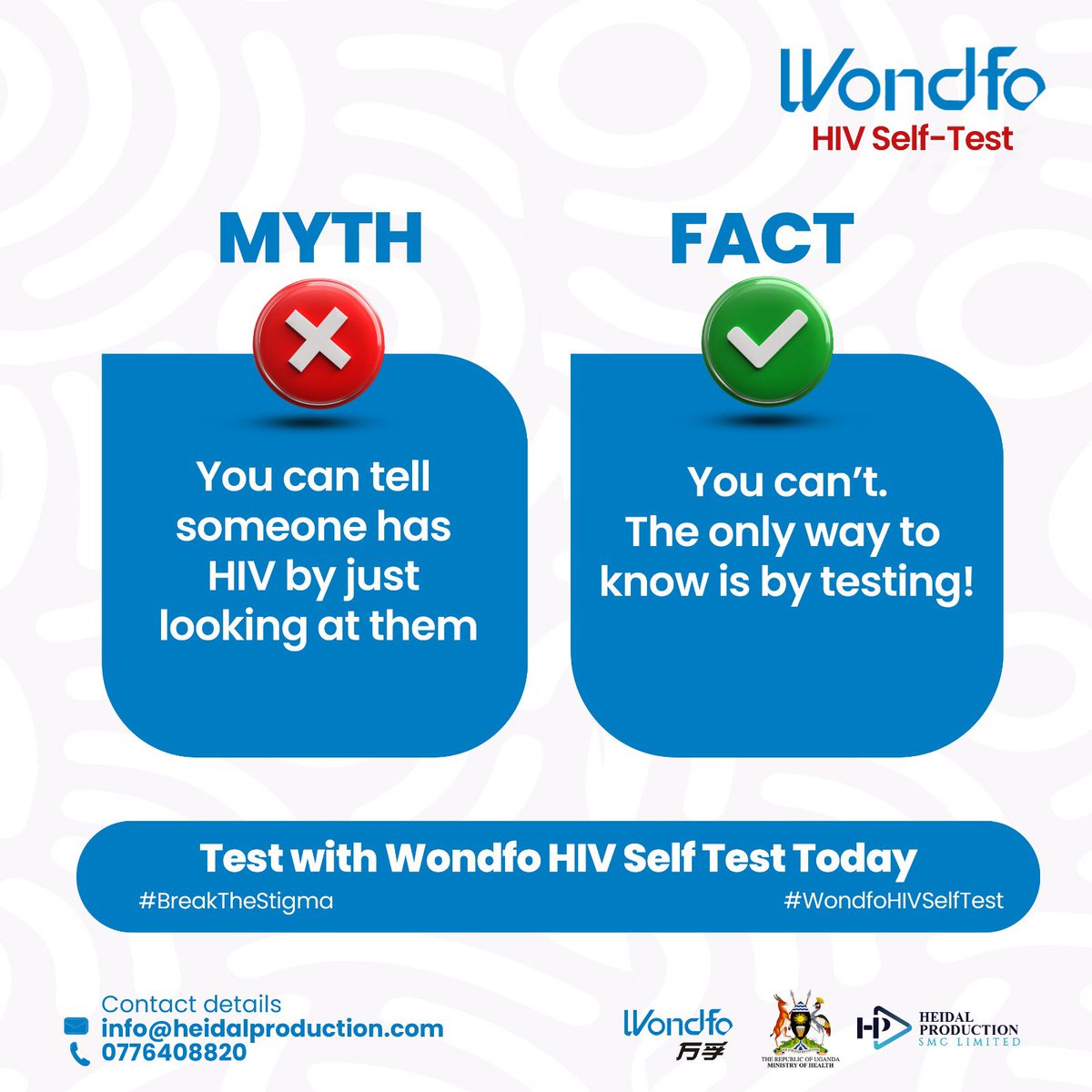 Did you know? 
You can’t tell someone’s HIV status by just looking at them?! 
The only way to know is by testing with the Wondfo HIV Self-Test! ✅ #TestWithWondfoHIVSelfTest #KnowYourStatus