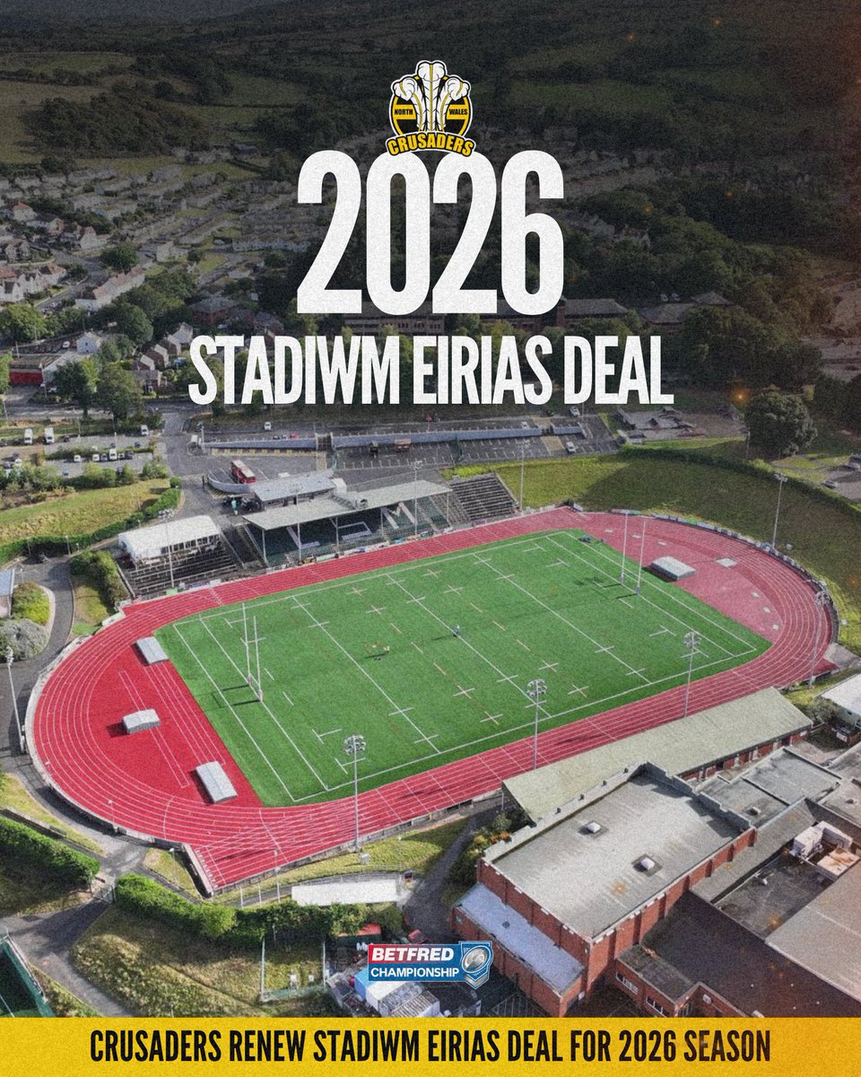 🏟️ #NWCrusaders are delighted to have agreed a new deal with Conwy County Borough Council to play all home games at Stadiwm Eirias for the 2026 season with our women's and reserves side also set to feature on matchdays.

Read More 👉 nwcrusadersrl.com/stadiwm-eirias…

#NothingBetter ⚔️