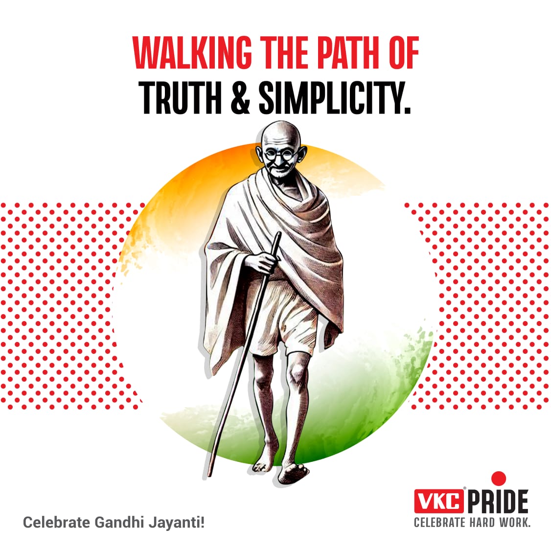 Honoring the values of truth, simplicity, and unity that Mahatma Gandhi stood for.
On this Gandhi Jayanti, let’s walk together towards a brighter tomorrow.
#VKCPride #GandhiJayanti #Peace #Truth #Unity #Indiasvkc