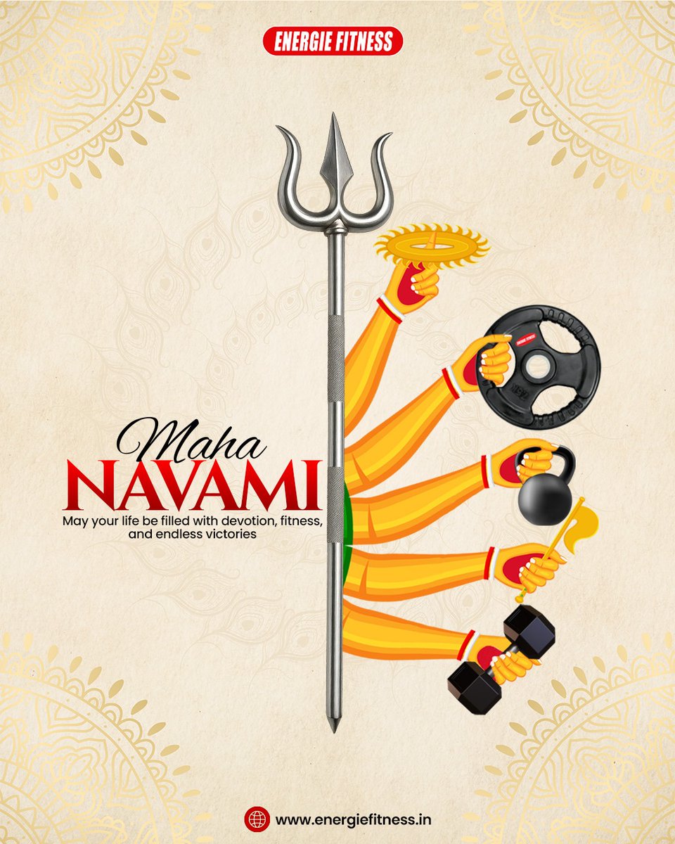 HinduJagrutiOrg (@hindujagrutiorg) on Twitter photo Energie Fitness India’s (<a href="/IndiaEnergie/">Energie Fitness India</a>) Mahanavami advertisement showing Goddess Durga’s hands holding gym equipment is a denigration of the revered Goddess.
Maa Durga, embodiment of Shakti, wields weapons like the Trishul, Chakra, Sword, and Mace - among others - each Energie Fitness India’s (<a href="/IndiaEnergie/">Energie Fitness India</a>) Mahanavami advertisement showing Goddess Durga’s hands holding gym equipment is a denigration of the revered Goddess.
Maa Durga, embodiment of Shakti, wields weapons like the Trishul, Chakra, Sword, and Mace - among others - each