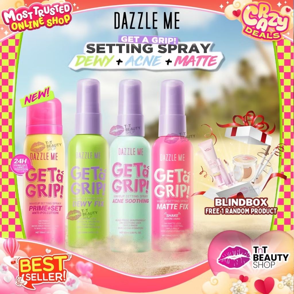 MariShopee's tweet photo. DAZZLE ME Get a Grip! Makeup Setting Spray Series Hydrating Dewy Matte Acne Setting Spray | TnT Beauty Shop

Link bio nomor 6 atau klik link di bawah sini
 https://t.co/JHiGrv9dmT https://t.co/jhjSH0WRpF