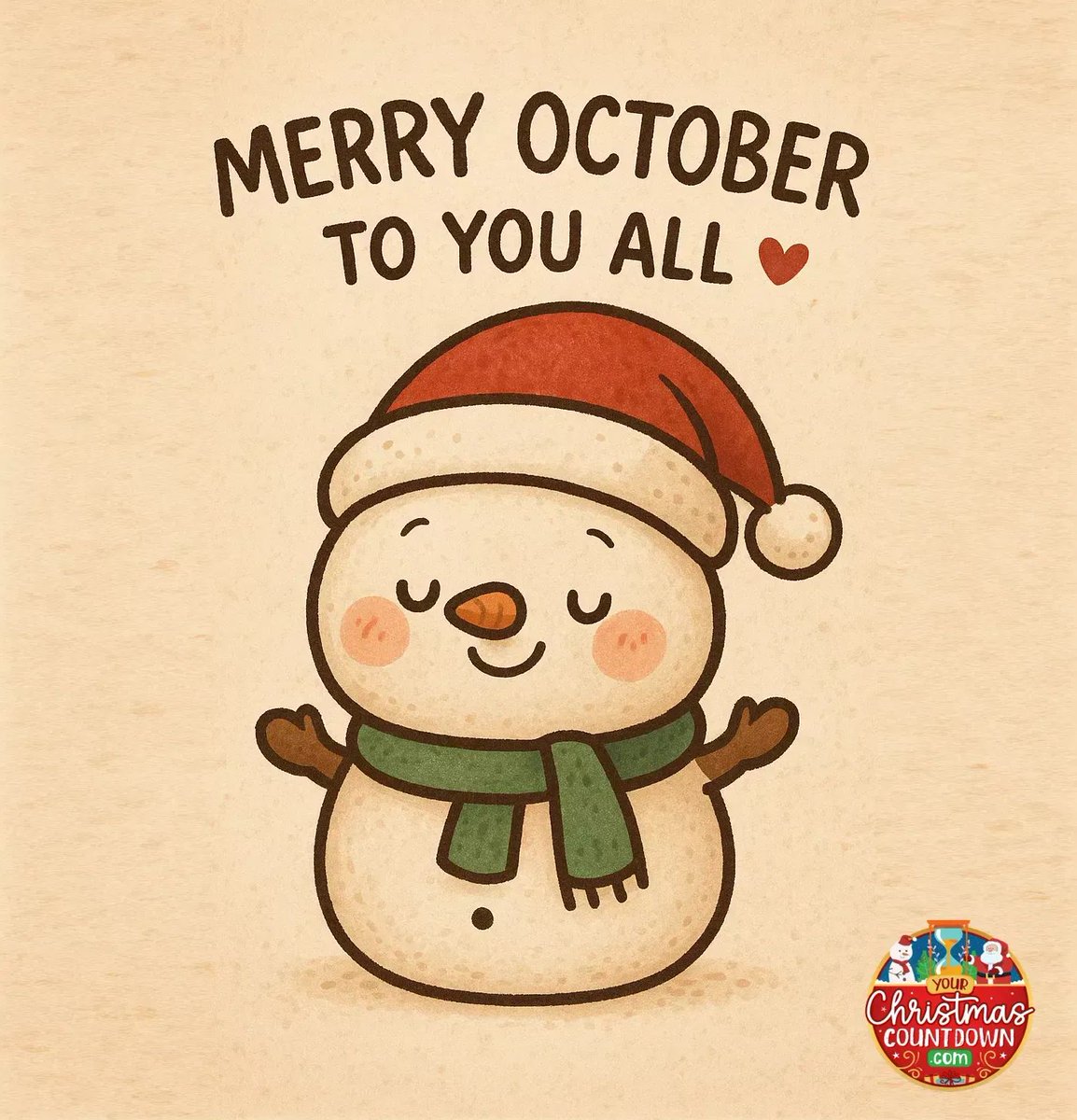 Merry October to you all ♥️
🕒 YourChristmasCountdown.com 🎄🎅