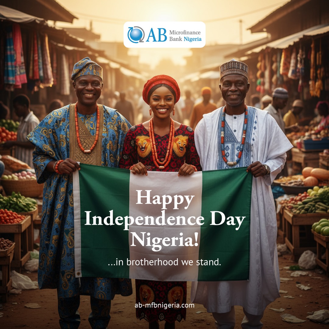 ABMFBNIGERIA's tweet photo. Happy Independence Day Nigeria!

..... in brotherhood, we truly stand!

#abmfbng #happyindependenceday2025 #youraccesstopossibilities https://t.co/3vUvBZEusM