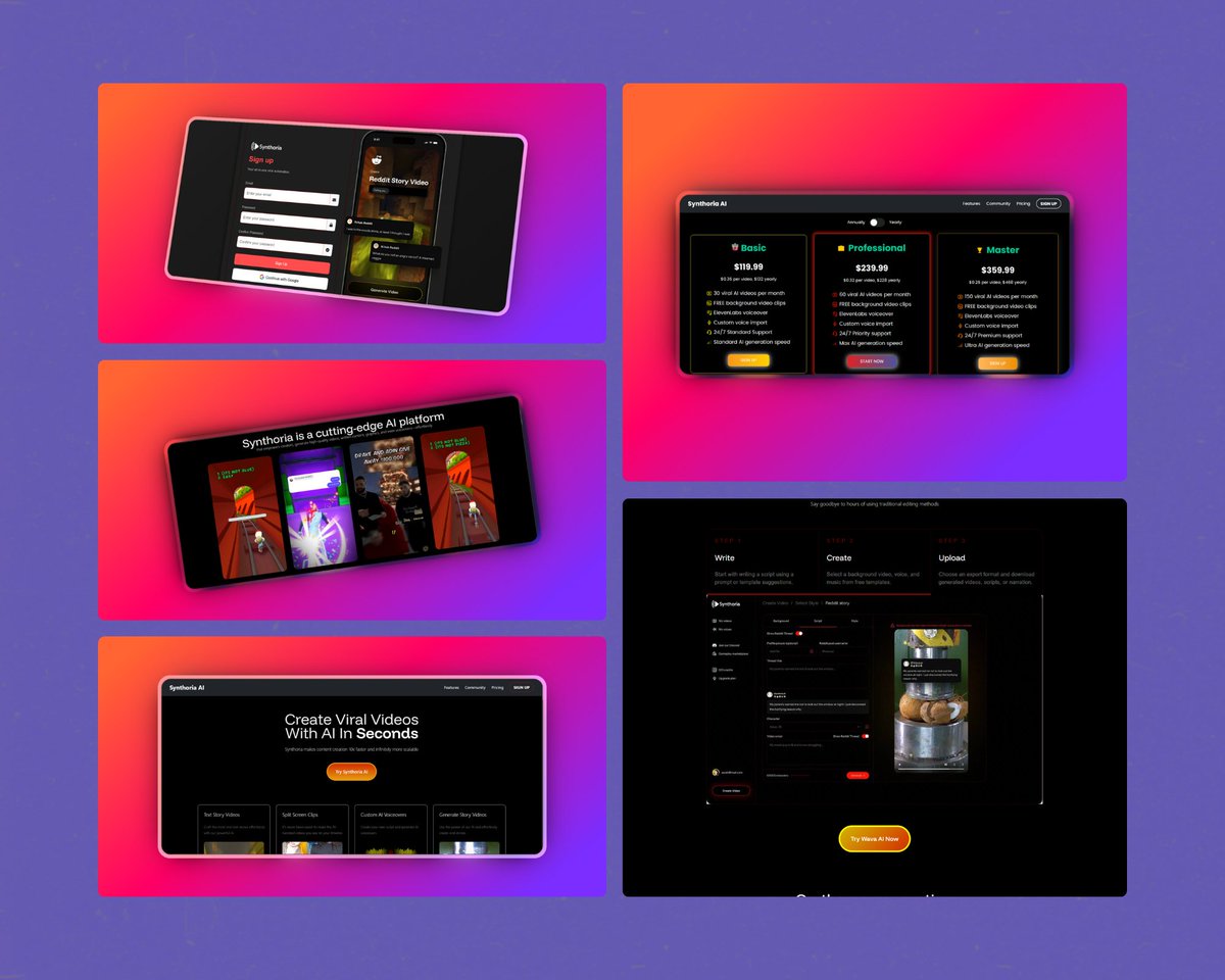 devcodex30079's tweet image. built this website  project a while back 
just added motion using after effect 
just keep building and pushing 
live url link: synthoria.netlify.app
check it out and pls drop your feedback