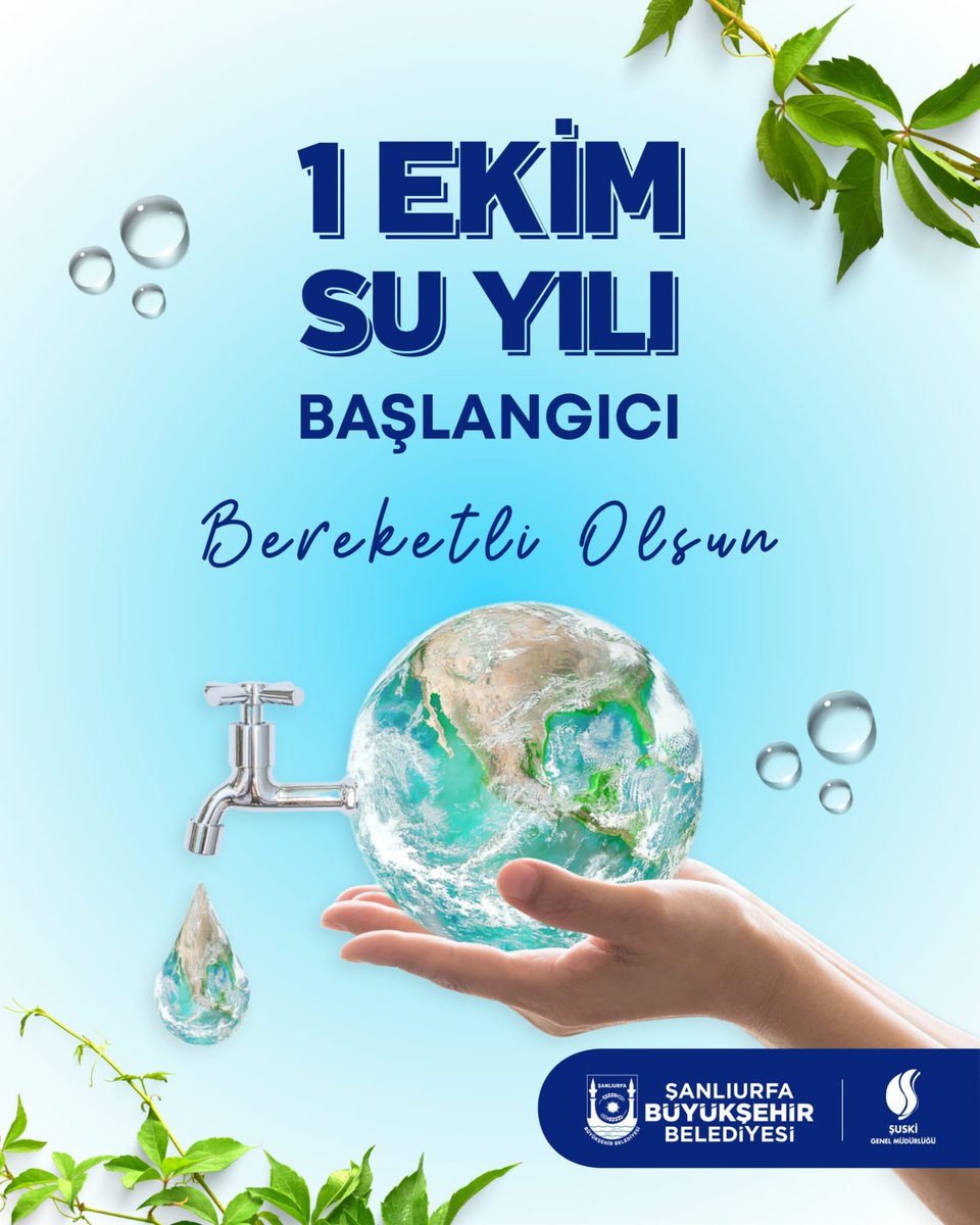 Suyumuzu koruyalım, damla damla tasarruf edelim ki geleceğimiz kuraklık riskinden uzak kalsın. Her damla kıymetli! 

SuYılı #SuTasarrufu #1EkimSuYılı