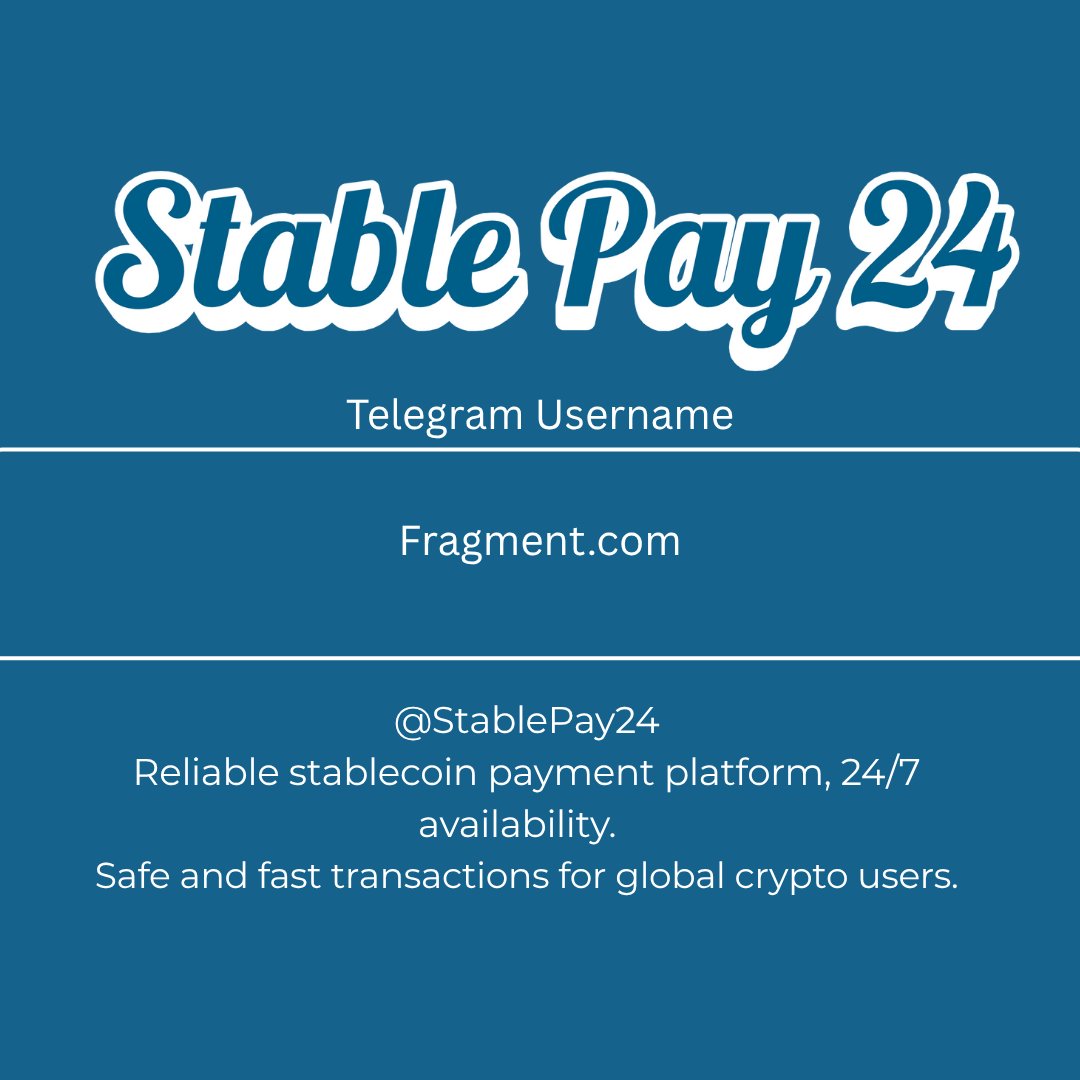 TG_Fragment's tweet image. 💵⚡ Pay with confidence using @StablePay24! Your trusted stablecoin payment solution, operating 24/7 for individuals and businesses worldwide. 

#StablePay #CryptoPayments #Web3 #Blockchain #FinTech