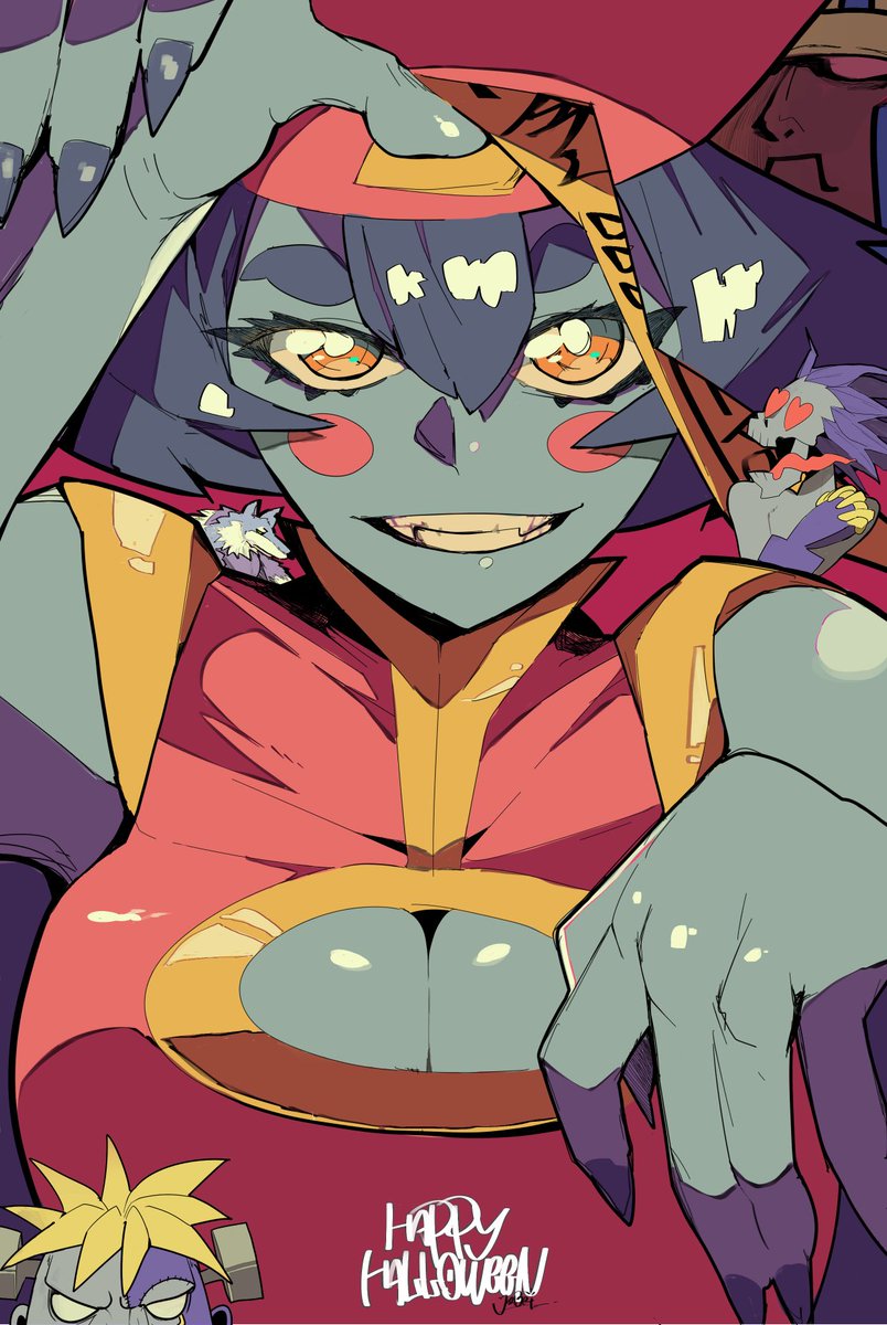 欲望の迷い子リリス ,モリガン・アーンスランド 「#Darkstalkers #ヴァンパイア 去年描いたハロウィン絵です。」|ジンベーのイラスト