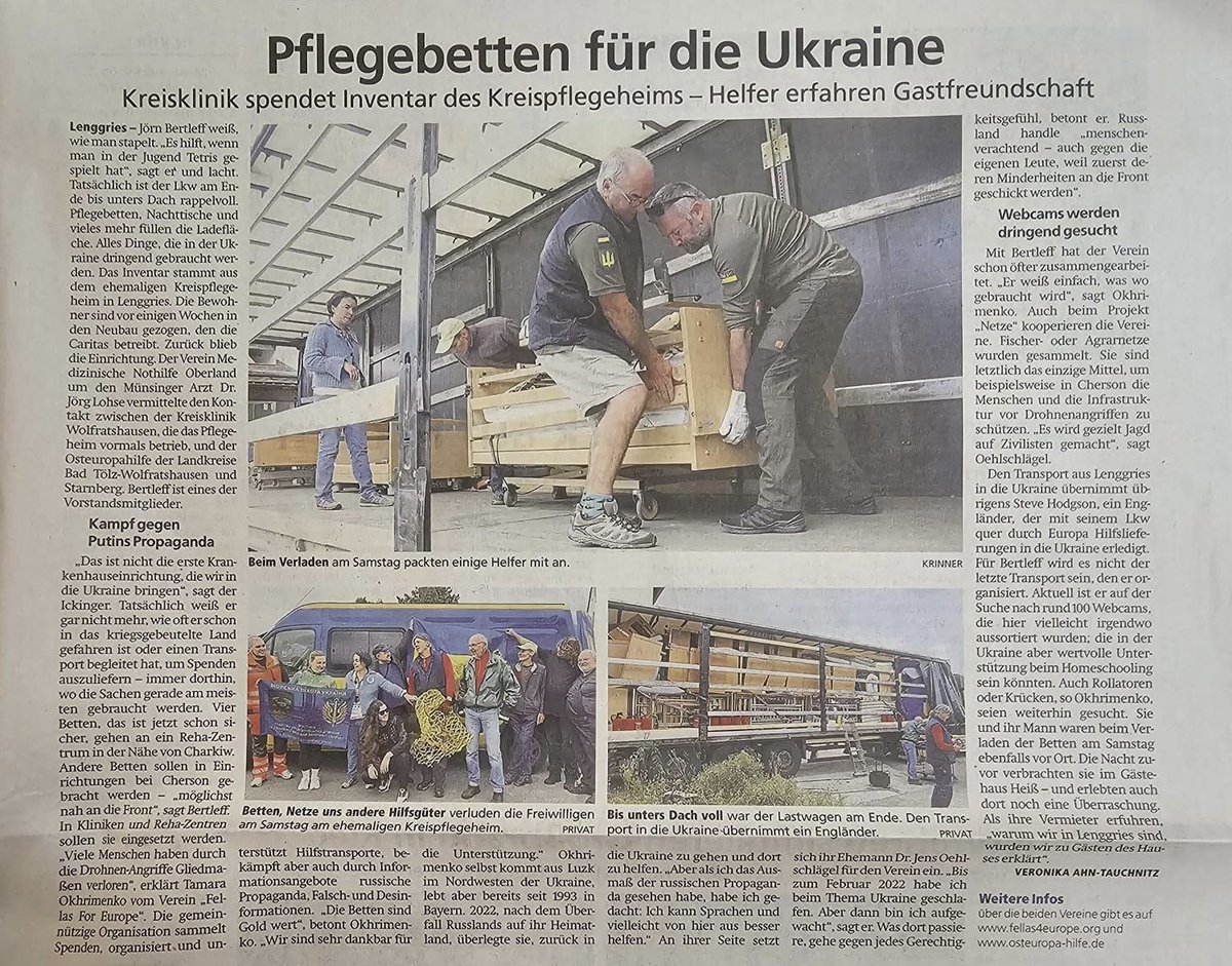 Fellas for Europe e.V. (@fellas4europe) on Twitter photo Über die Hilfsaktion der Osteuropahilfe Starnberg gibt es einen langen Zeitungsbericht.
Bei der Aktion mitgeholfen hat u.a. <a href="/Tamrico2022/">💙💛🕸️ Tamara MUGA X</a> . Mitgenommen wurden wieder zahlreiche Laptops von unserem Homeschooling-Team für die Kinder im Kinderzentrum Cherson. Sie sind schon fast da. Über die Hilfsaktion der Osteuropahilfe Starnberg gibt es einen langen Zeitungsbericht.
Bei der Aktion mitgeholfen hat u.a. <a href="/Tamrico2022/">💙💛🕸️ Tamara MUGA X</a> . Mitgenommen wurden wieder zahlreiche Laptops von unserem Homeschooling-Team für die Kinder im Kinderzentrum Cherson. Sie sind schon fast da.