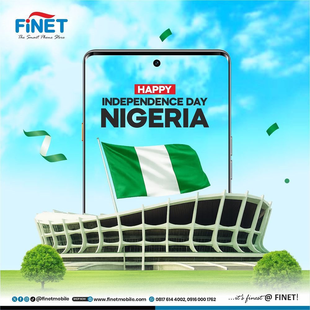 FinetMobile's tweet photo. π³π¬ Nigeria @ 65!
65 years of freedom, unity, and resilience. Today we celebrate our nationβs journey β and together, we keep moving forward. With FINET, it only gets finer!
Happy Independence Day, Nigeria.
#NigeriaAt65 #HappyIndependenceDay #ItsFinestAtFINET #FinetMobile https://t.co/l8Hc2Bk1Cc