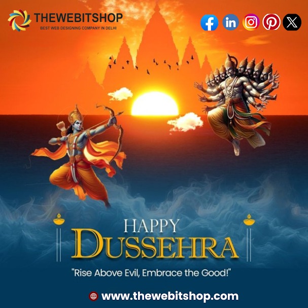TheWebITShop's tweet image. 🎉✨ Happy Dussehra from The Web IT Shop! ✨🎉
.
May this festive season bring you victory over challenges, success in all your endeavors, and endless moments of joy.
.
📞 +91-7065740676/9582446383
📧 tws.laxmi@gmail.com
🌐 thewebitshop.com
.
#HappyDussehra #TheWebITShop