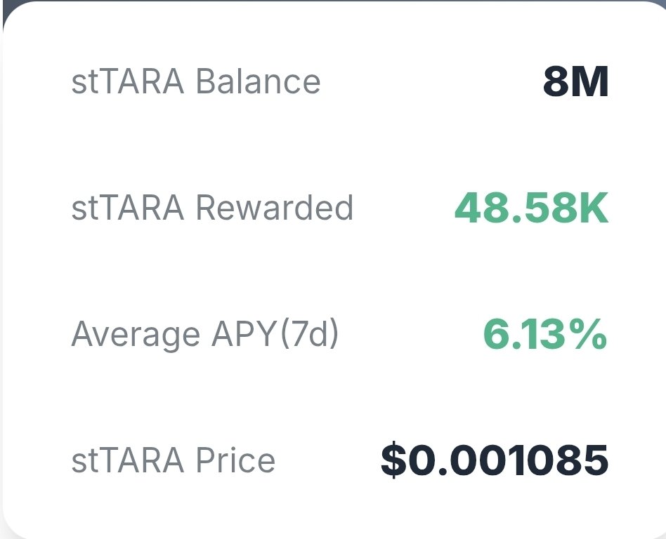 Cryptocitizen49's tweet image. 8 million $TARA staked for 4 years and your estimated $TARA rewards will be 5.9 million $TARA.

I choose long term investment than  casino meme coin gambling. 

Gambling will make you poor.