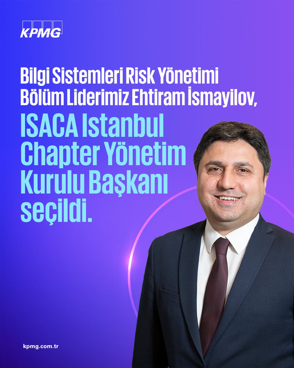 KPMG Türkiye olarak gurur verici bir gelişmeyi paylaşmaktan mutluluk duyuyoruz. 🎉

Şirket ortağımız ve Bilgi Sistemleri Risk Yönetimi Bölüm Liderimiz Ehtiram İsmayilov, ISACA Istanbul Chapter Yönetim Kurulu Başkanı seçildi.

Bilgi teknolojileri denetimi, risk yönetimi ve siber