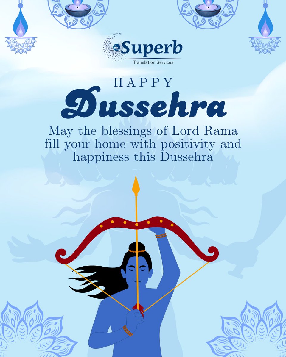 sepltranslation's tweet image. On this Dussehra, let’s embrace the power of truth, positivity, and new beginnings.
May this festival’s blessings guide us towards peace.
Wishing you and your family a very Happy Dussehra!

#superbtranslationservices #dusheravibes #dushera #dusheraspecial #dusheracollection