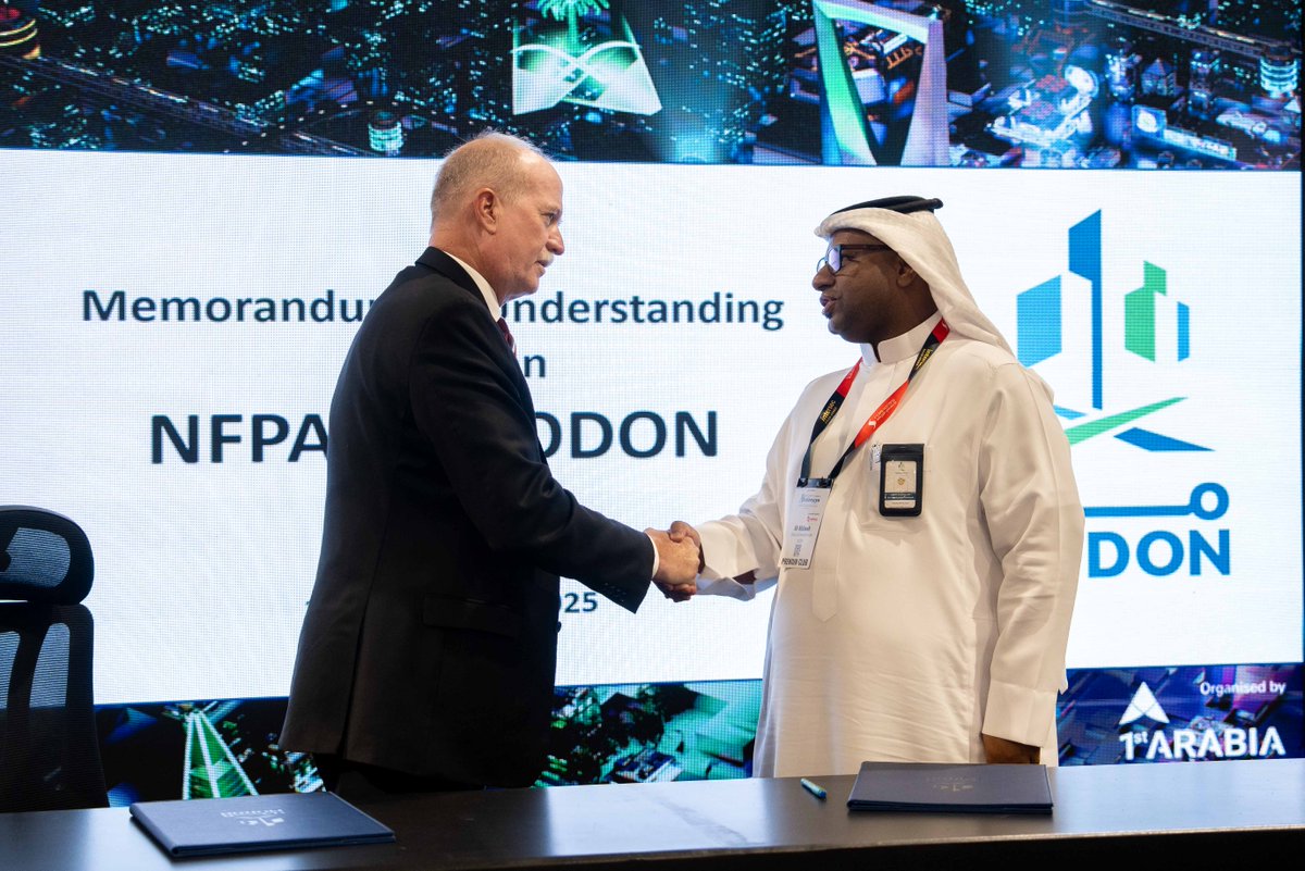 Building safer futures: NFPA and MODON have signed an MoU to advance fire &amp; life safety standards across Saudi Arabia’s industrial cities—strengthening resilience, innovation, and global best practices

#IntersecKSA
#security #safety #fireprotection #Riyadh #RICEC #MoU