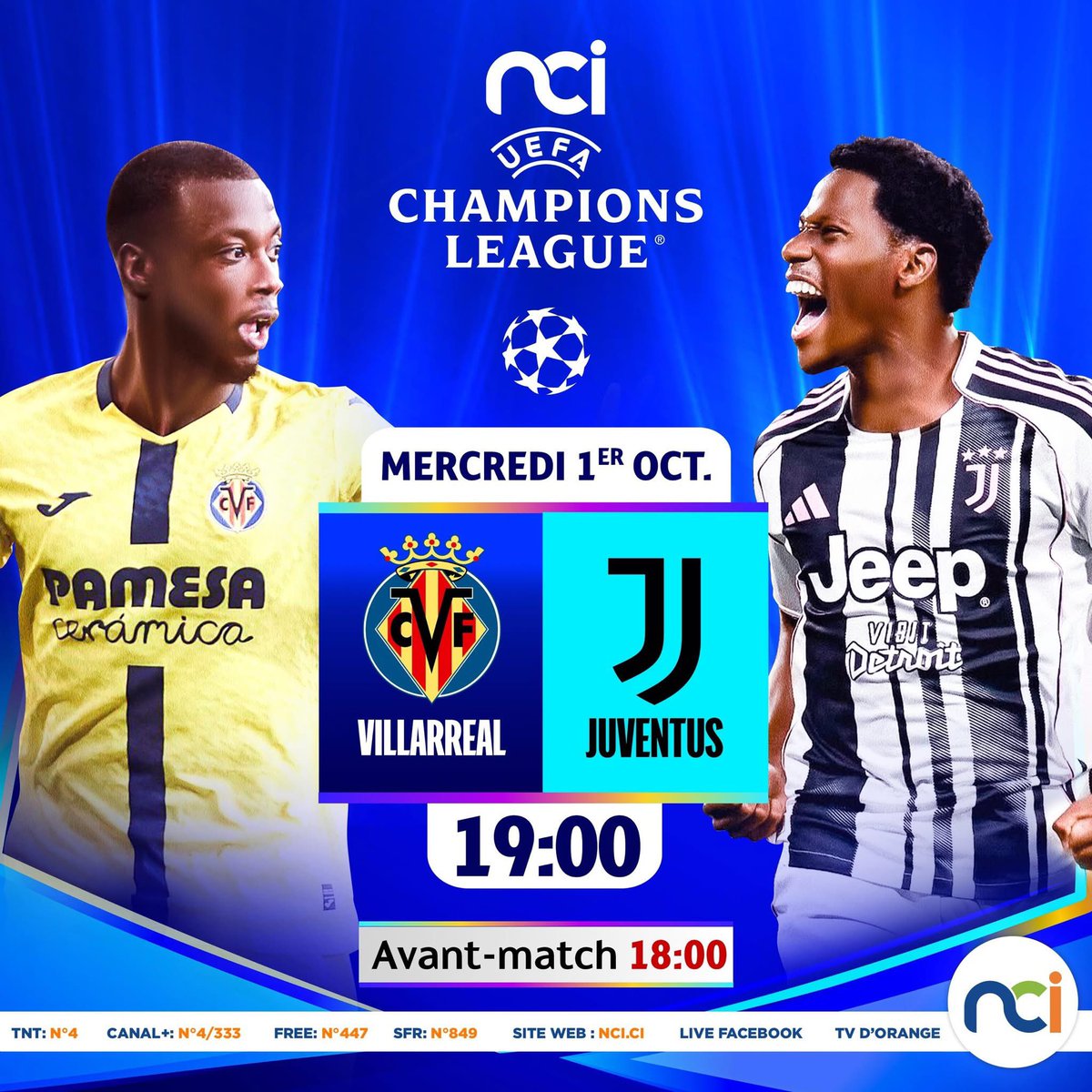 Cotedivoireoff_'s tweet photo. Villareal vs Juventus / NCI

Barcelone vs PSG / CANAL+ Sport 2 

#CplusCiv https://t.co/yr9CncAcgx