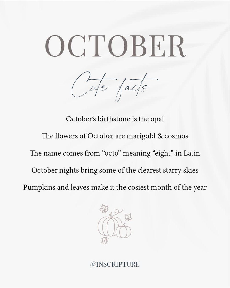 A new month means new beginnings, and October brings so much with it. From its beautiful birthstone, the opal, to its stunning marigold birth flower, this month feels full of warmth and meaning. 🍂

inscripture.com

#helloctober #octoberbirthstone #octoberbirthflower