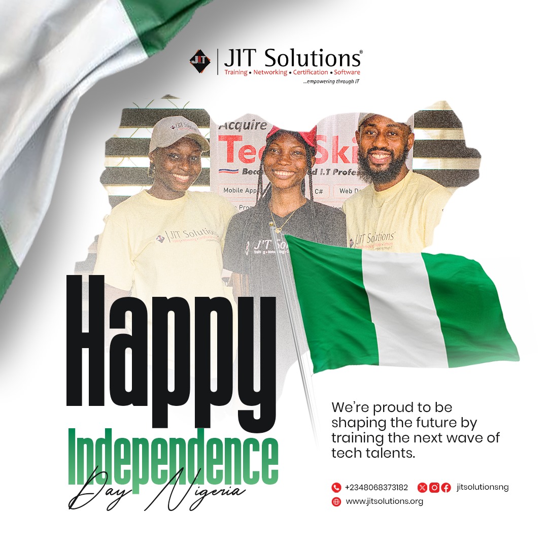 jitsolutionsng's tweet image. Happy New Month &amp;amp; Happy Independence Day!

Welcome to a month of passion, progress, and success. You can do it!

At JITSOLUTIONS, we are proud to be shaping the future by training the next wave of tech talent.

#HappyNewMonth #IndependenceDay #JITSOLUTIONS #TechTalent…