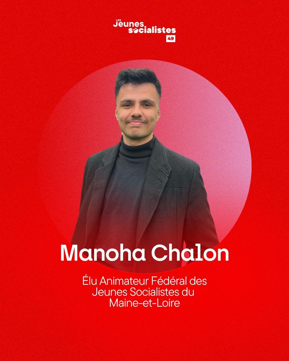 Les JS du Maine et Loire ont élu Manoha Chalon comme nouvel Animateur Fédéral ! 🌹 

Sincères remerciements à Grégoire pour son engagement auprès de notre Fédération ✊️