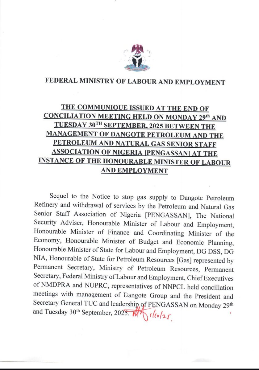 PENGASSAN Dangote Refinery Branch tweet media