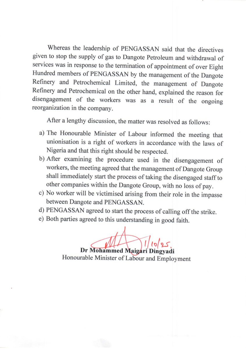 PENGASSAN Dangote Refinery Branch tweet media