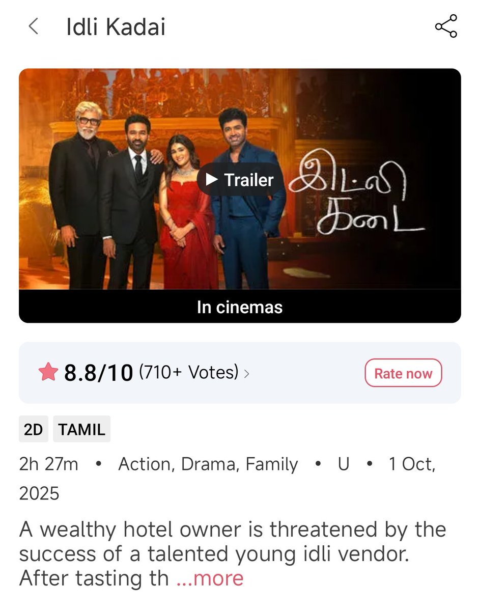 #IdliKadai Early Ratings 8.8 ⭐