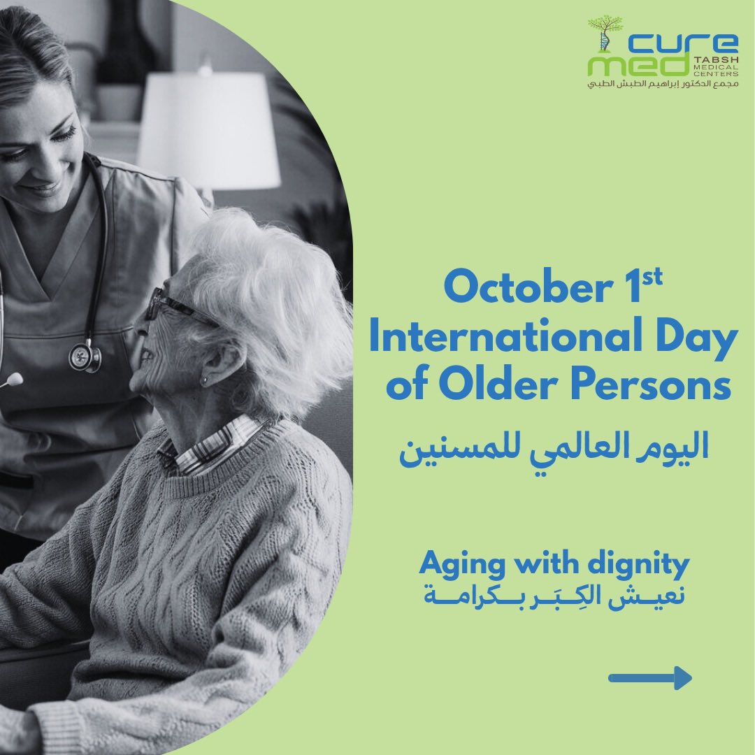 CureMed_Tabsh's tweet photo. كبار السن هم ذاكرة المجتمع وعماده وقصة حياة تحمل في طيّاتها الخبرة والتجارب.

في كيورمد نؤمن أن الشيخوخة مرحلة تستحق كل احترام، ونحرص على أن يعيش كبارنا بكرامة وطمأنينة، مع استقلالية تحفظ لهم مكانتهم وسعادة تعطي لحياتهم قيمة أجمل. 

#InternationalDayOfOlderPersons
#اليوم_العالمي_لكبار_السن

@tabshim
