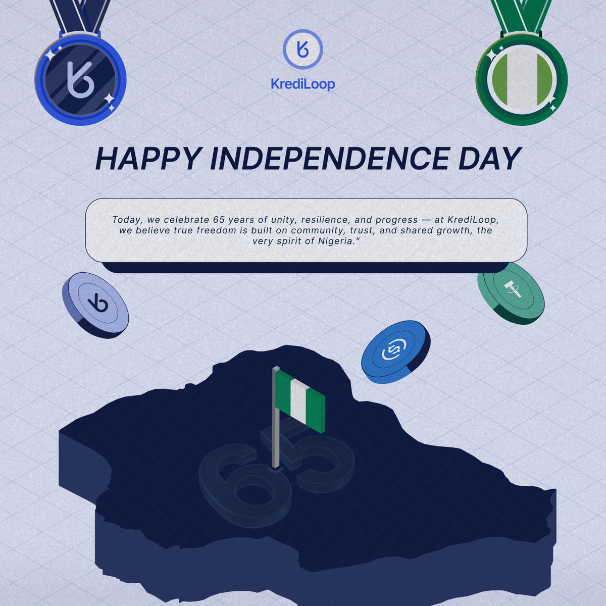 KrediLoopNG's tweet photo. Today we celebrate Nigeria’s journey of resilience, unity &amp; progress. 🇳🇬

At KrediLoop, we believe independence is not just about history, it’s about empowering Nigerians to achieve financial freedom &amp; secure their future.

✨ Happy Independence Day https://t.co/wkQcREOBii