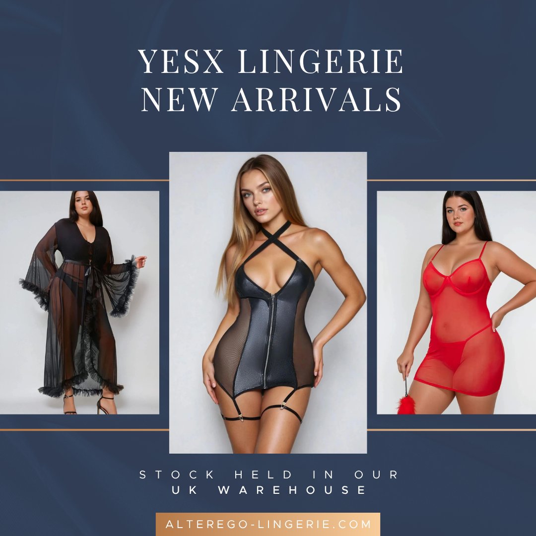 UK_Alterego's tweet image. Discover the latest YesX Lingerie arrivals! ✨ 
Sizes up to 4XL are essential for your store. Expand your collection today! Don't forget, orders placed before 1PM are guranteed same day dispatch #YesX #NewArrival #b2b #wholesale #quickdispatch #ordernow