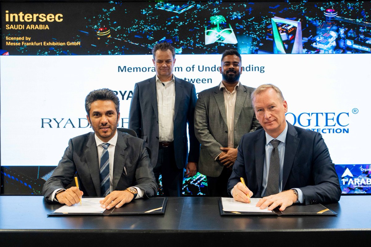 A new chapter begins: FOGTEC and Ryada Group join forces through a landmark MoU, combining global expertise with regional leadership to shape the future of safety and infrastructure.

#IntersecKSA
#security #safety #fireprotection #Riyadh #RICEC #MoU