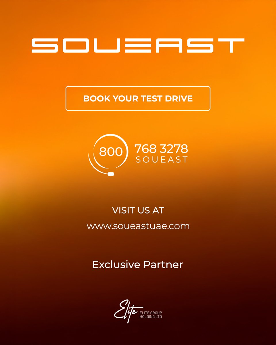 SOUEASTUAE's tweet image. Free fuel with #SOUEAST— up to AED 3,500! Don’t miss out.​

*T&amp;amp;Cs Apply​

📍 Visit our Dubai showrooms in Sheikh Zayed Road and Deira, or our Abu Dhabi showroom, plus our mall display at Dubai Festival City Mall. 📞 Call 8007683278 or visit soueastuae.com to learn more.