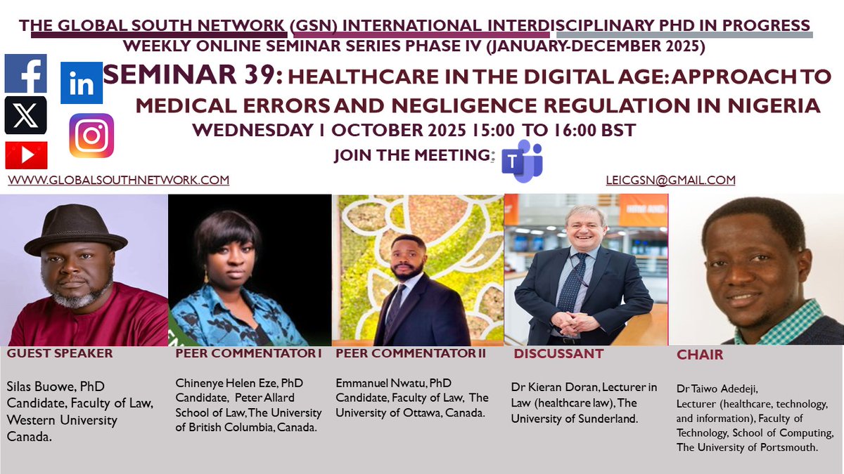 GLOBALSOUTHNET2's tweet image. HAPPENING TODAY:
#Nigeria #healthcareproviders #healthcareprofessionals #HealthcareEducation #healthcaresystem #medicolegal #DigitalTransformation #artificiallintelligence #artificial_intelligence #Africa #globalSouth #medicalcheck #medicaleducation #MedicalExcellence