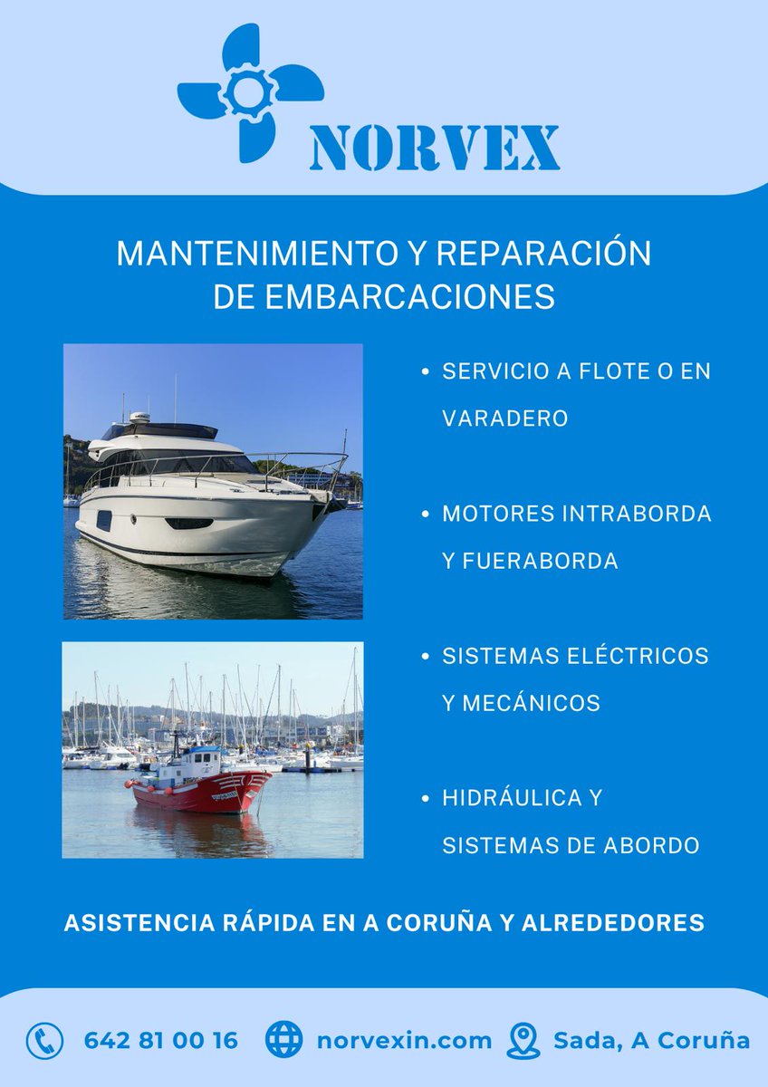 NavarroPresas's tweet photo. Por si a alguien le interesa.
Se trata de una nueva empresa situada en Sada.
Ofrece un servicio profesional y de confianza en mantenimiento, reparaciones y asesoramiento.
Las mejores marcas, además de rápidos y eficientes. https://t.co/dXIYMKk22B