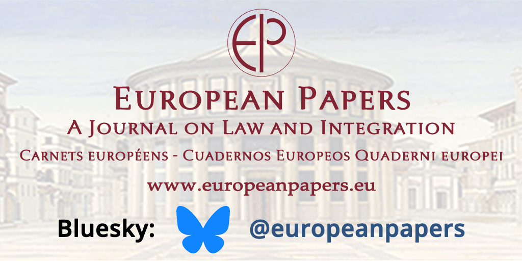 European Papers - A Journal on Law and Integration tweet media