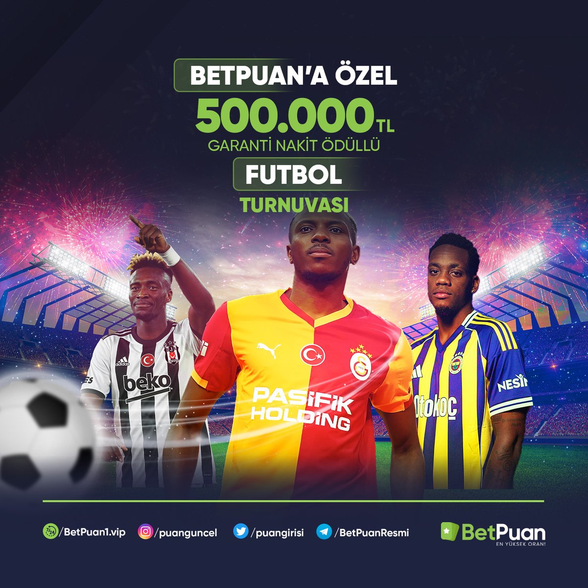 ✅ #BETPUANDA SPOR VE CASİNO TURNUVALARIMIZ İLE GÜVENLE KAZANIN

🏆500.000₺ GARANTİ NAKİT ÖDÜLLÜ #FUTBOL TURNUVAMIZDA SİZLER DE YERİNİZİ ALIN KUPONLARINIZI YAPIN SİZLER DE KAZANIN ❤️

🏆💯 #DETAYLAR VE DAHA FAZLASI ; betpuan643.com/tr/sports/tour… ⭐️

#puanvip #puanguncel #puangiris