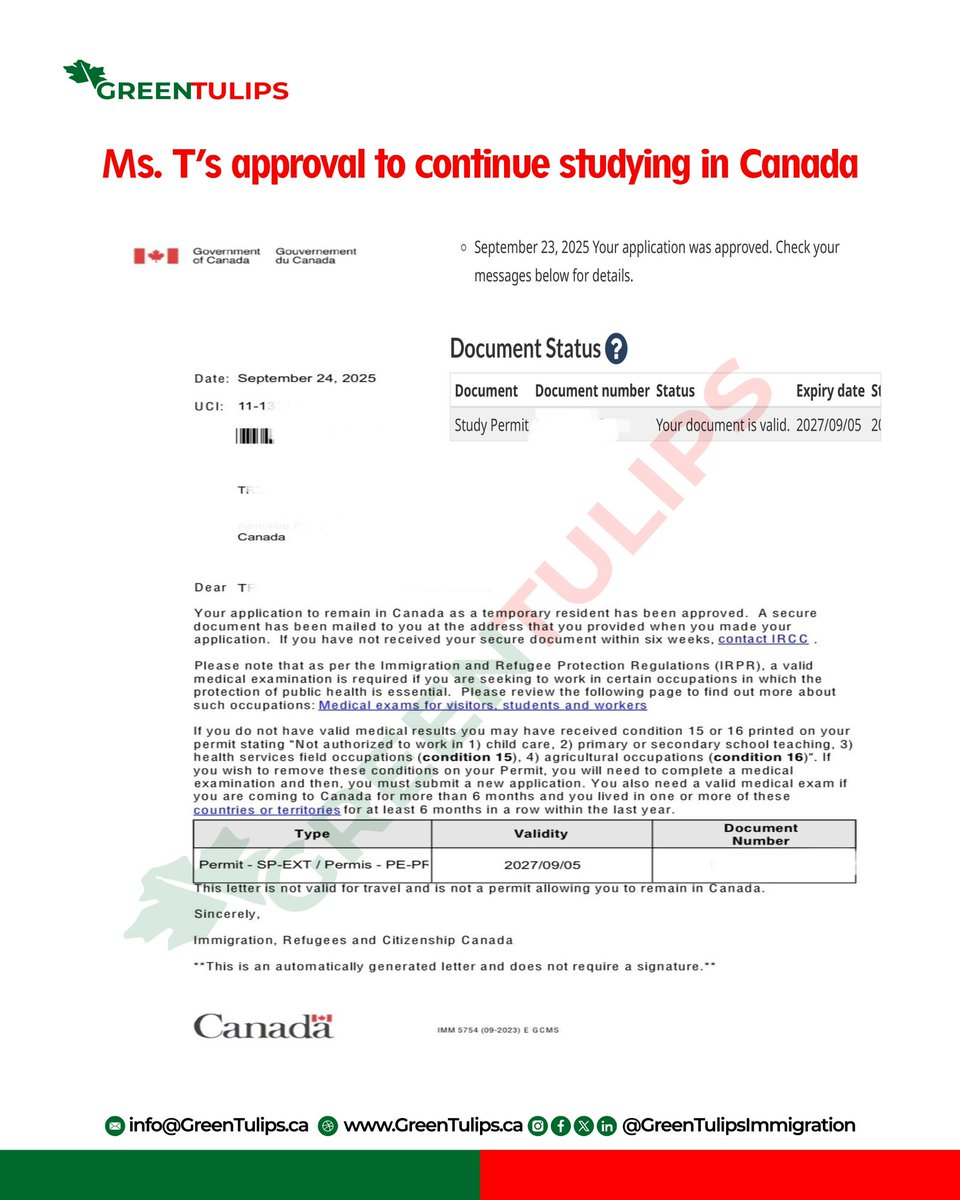 GreenTulipsImm's tweet photo. We love return clients. 

As always, we are thankful and grateful for another happy ending for this wonderful family. 

#Canada #CanadianImmigration #StudyPermit #MaintainingLegalStatusinCanada #StudyPermitExtension https://t.co/ET89xHg07A