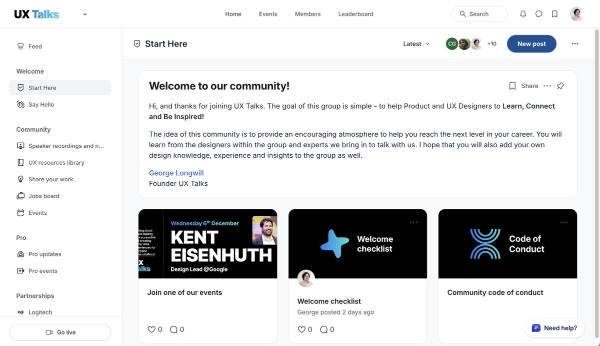 UX Talks has a new and improved community space - accessible from today. If you would like to join the new space, simply click this invite link: lnkd.in/euGwHM62

It is free to join, has all previous speaker recordings and notes, events and lots of other cool stuff too!