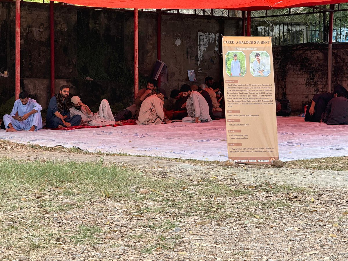 BSCIslamabad's tweet photo. Today marks the 3rd day of the sit in camp inside qau. Despite addressing our concerns, qau administration and authorities have opted to harass the participants. We once again make it clear that we will not bow to such unjust policies. We will continue our movement until the https://t.co/ypbmKgUqr6