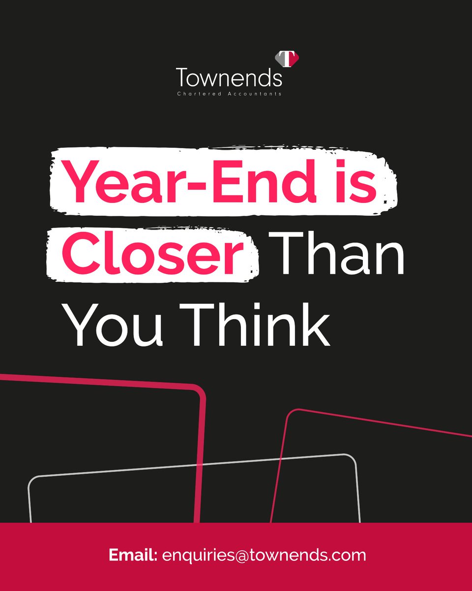 Don’t wait until December to review your finances.

October is the perfect checkpoint to tidy up expenses, forecast tax, and keep cash flow steady.

Check with Townends and we will answer any questions you may have!