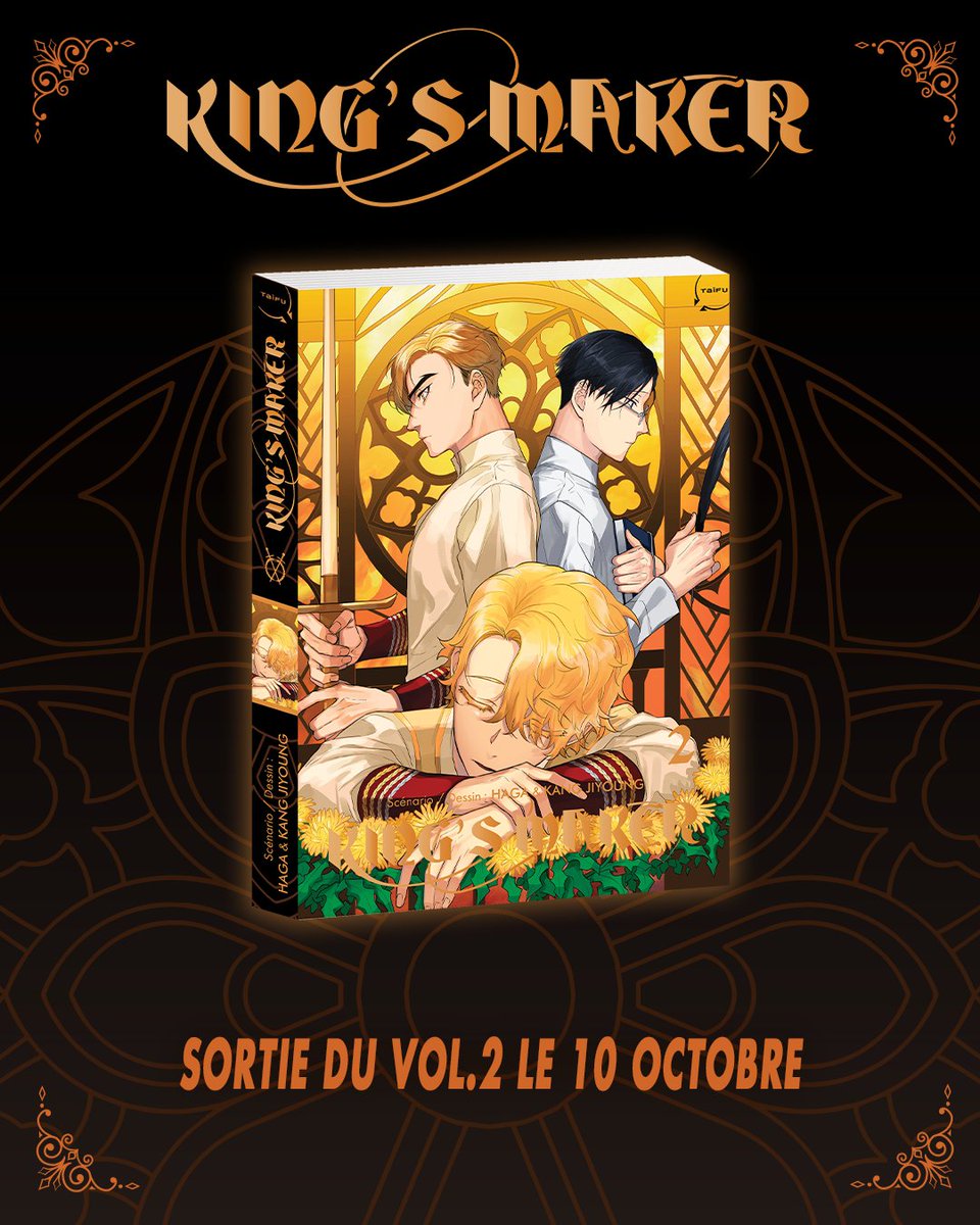 TaifuComics's tweet photo. C'est au tour de Wolfgang de monter sur ses grands chevaux. 🐎👑
Après cela, plus rien ne sera comme avant pour lui !
Le 10 octobre, retrouvez le deuxième volume de King's Maker !
#KingsMaker #Taifu #BoysLove #Yaoi https://t.co/yt8houHigJ