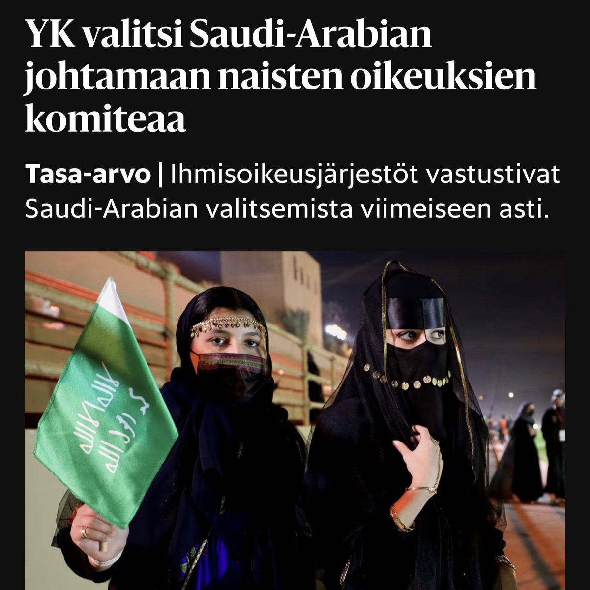 Venäjästä tuli YK:n turvallisuusneuvoston puheenjohtaja. Viime vuonna YK valitsi Saudi-Arabian johtamaan naisten oikeuksien komiteaa (CSW)

YK on tuhonnut uskottavuutensa täydellisesti. Täysi vitsi koko kerho. Leikkuriin vain. iltalehti.fi/ulkomaat/a/ee1…