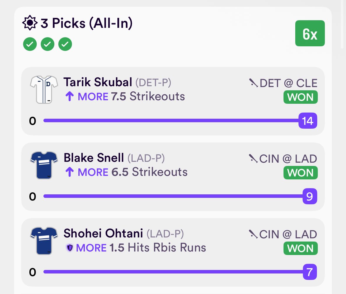 PicksWagon's tweet photo. PROFIT 8 OF THE LAST 9 DAYS (4 STRAIGHT): +4 Units 📈🔥✅

Momentum’s alive and the streak keeps rolling — another green day in the books 💸

Taco Tuesday wasn’t the best, but we absolutely SWEPT on Dabble, hitting every leg 🔒⚡

Here’s all of our cash slips from today! 🤑

#Dabble #MLBPicks