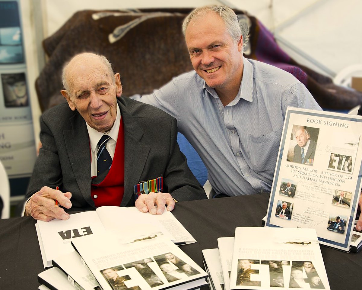📖 Wednesday is Author’s Day at Fighting High
83 years ago this week, Gordon Mellor’s Halifax was shot down and he evaded capture with help of the Comète escape line. We remember Gordon — and his 2016 Duxford book launch of ETA.
👉 Signed bookplate copies: fighting-high-books.myshopify.com/collections/bo…