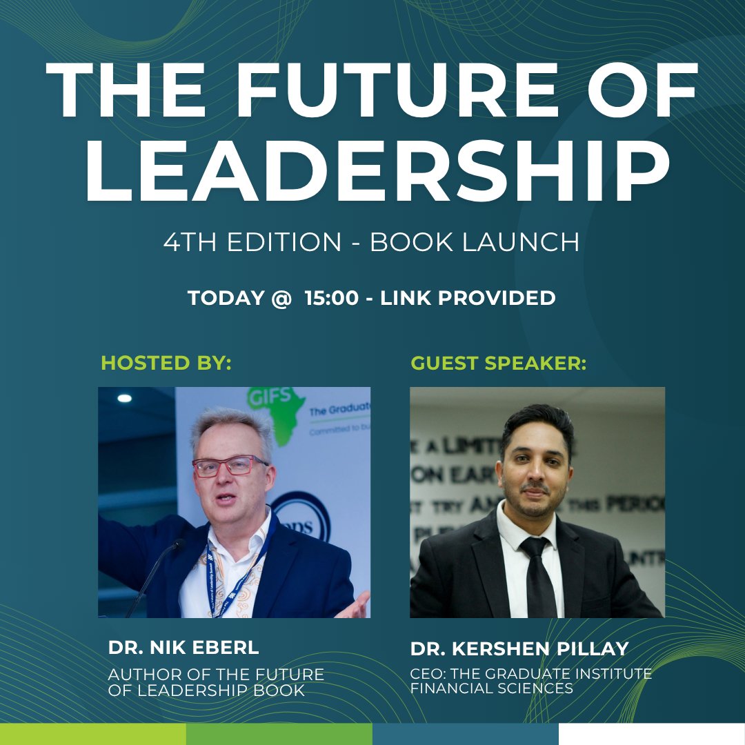 Dr Kershen Pillay has been named one of 24 Top Leadership Voices by The Future of Leadership publication. It will take place this afternoon, 1 October 2025, from 15:00 to 16:00.
You can join with this link: us02web.zoom.us/j/87675224380?…
#GIFSGlobal #20YearsofGIFS #FutureOfLeadership