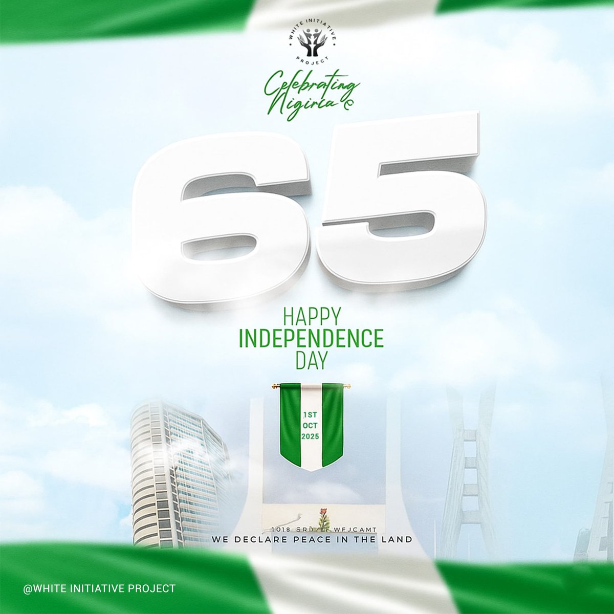 WIProject_ng's tweet image. Happy 65th Independence Anniversary, Nigeria 🇳🇬 

We extend our warmest wishes and pay respects at the White Initiative Project.