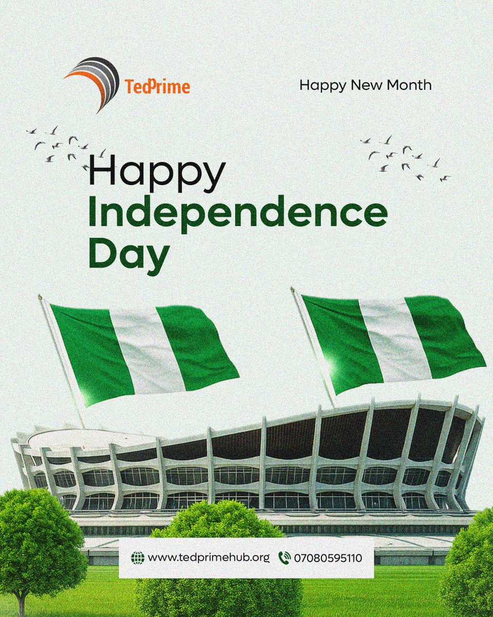 65 years of resilience, growth &amp; innovation.

At TedPrime Hub, we’re shaping a future where digital skills drive progress for every Nigerian.

Here’s to a stronger, smarter, tech-powered Nigeria!
#NigeriaAt65 #HappyNewMonth #FutureReady